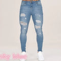 Mbroidery Skinny Ripped Jeans Men Cotton Stretchy Hole | SAMAG