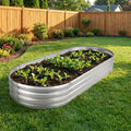 Elevated Garden Bed for Balcony Large Space Oval-Shaped Galvanized Rust-Proof Home Use 4x2FT One Pack