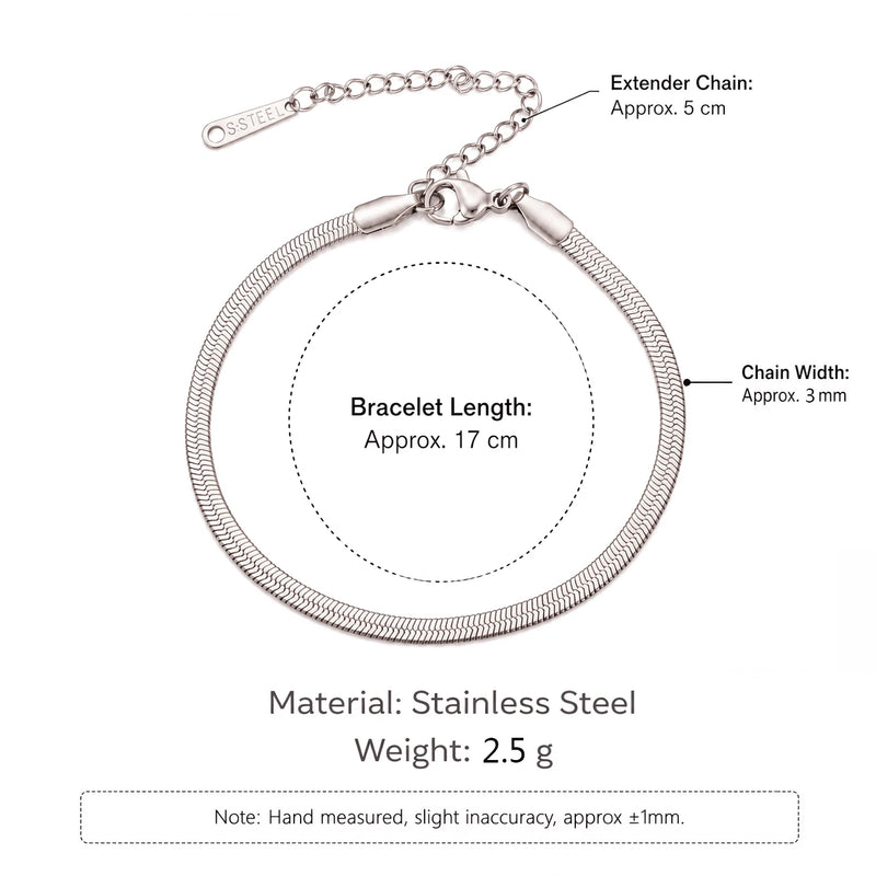 5Pcs Minimalist Chain Bracelets Women Stainless Steel Twist/Paperclip/Cuban Adjustable Stack Jewelry - Visuel 17 | SAMAG