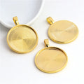 New Fashion 10pcs 25mm Inner Size Multi Colors Plated Classic Simple Style Cabochon Base Setting Charms Pendant