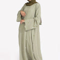 Stylish Muslim Islamic Abaya for Women Light Green Floral | SAMAG