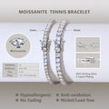 Dainty Full Moissanite Tennis Bracelet 18k Gold Plated 925 Sterling Silver D Color Lab Created Diamond Bracelet for Women Men