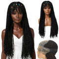 SQRDGQ Synthetic Hair Deep Curly Braided Wigs 13*5 Lace Front Woman Wigs on Clearance Sale Crochet Hair Synthetic Wig with Bangs