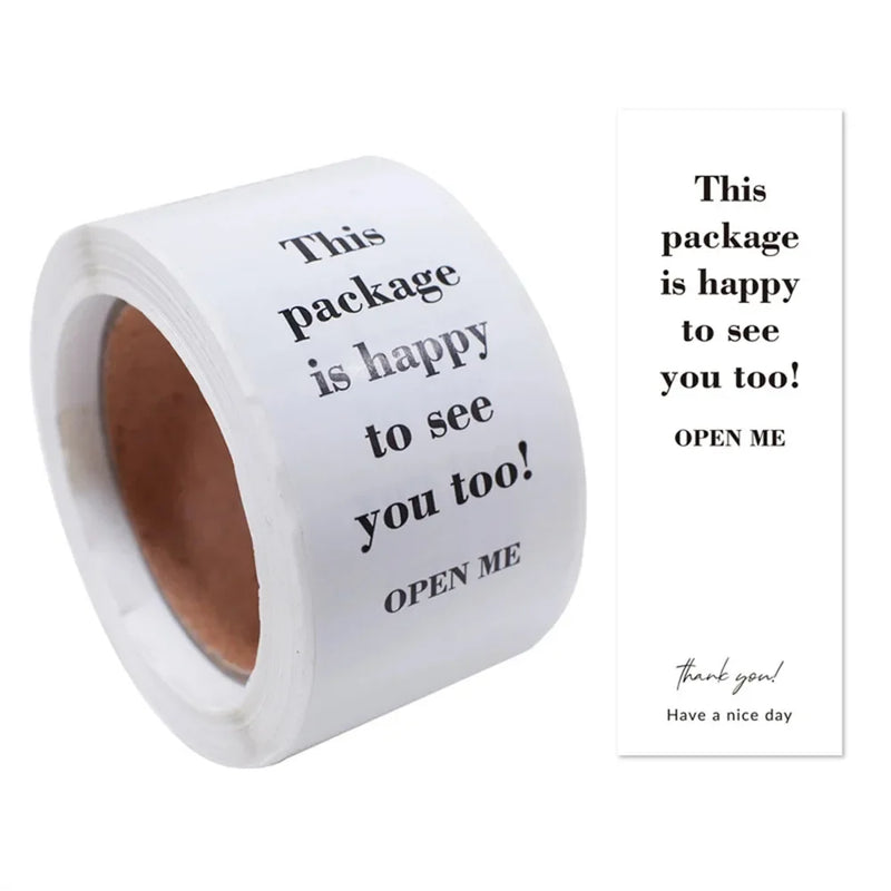 100pcs/roll Thank You Sticker Seal Labels Small Business Gift Decor Sticker Package Sticker Sealing Package Is Happy To See You
