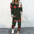 Women 2 Piece Tracksuit Set Print Long Sleeve Crew Neck Top And Jogger Pants Casual Streetwear Outfit With Pockets