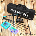 Full Complete Fishing Tackle Combo Kit,5 Sections Lightweight Carbon Fiber Spinning Casting Lure Rod for  Angling