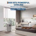 8000 BTU Portable Air Conditioners with Remote Control, 350 Sq.Ft Max. 50dB Portable AC Unit, Dehumidifier, Fan, Sleep, 24H Timer & Installation Kit, ETL Certified, Dark Grey