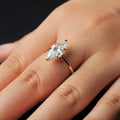 Potiy Vintage 9ct 5A Marquise Shape Cubic Zirconia Solitaire Engagement Ring For Women 925 Sterling Silver - Visuel 3 | SAMAG