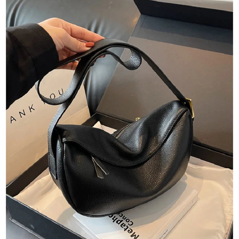 Fashion New Genuine leather Women's single-shoulder bag casual Commuting crossbody bag made of cowhide hobo bag handbag