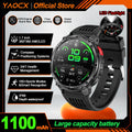 NEW 1100mAh Battery Sports Smart Watch Compass IP68 Waterproof Outdoor Flashlight Voice Assistant Heart Rate BT Call Smart Watch