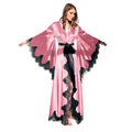 Women Robes Sleepwear Kimono Pajamas Pure Long Black Silk | SAMAG