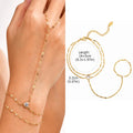Luxury Minimalist Gold Plated Thin Chain Finger Ring Hand Bracelets for Women, Party Elegant Stainless - Visuel 9 | SAMAG