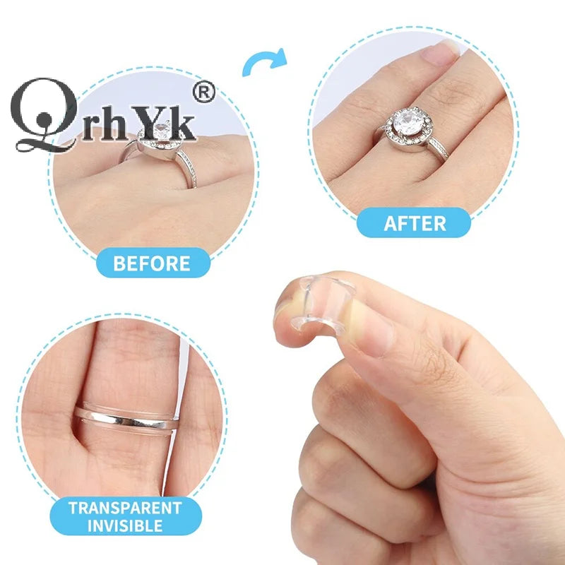 8 Sizes Silicone Invisible Clear Ring Size Adjuster Tighten Reducer Jewelry Tool