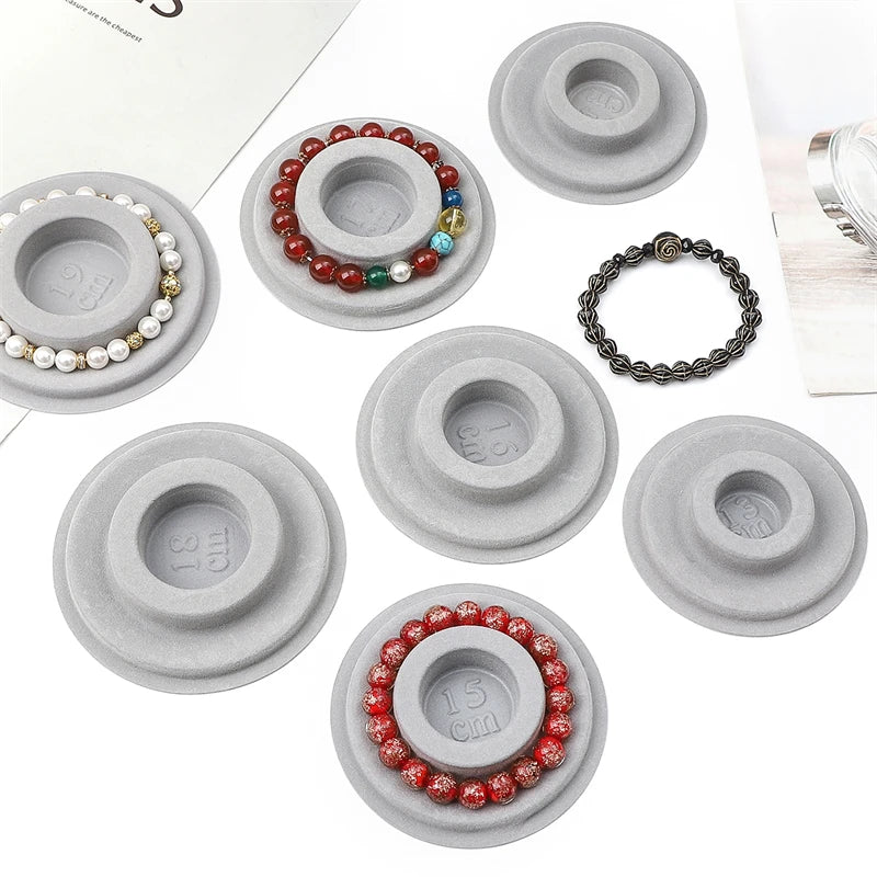 1PC 8.5-10.3cm Flocked Bead Board Bracelet Beading Organizer Artistry Tray Design Tool For DIY Jewelry Handmade Making Tools