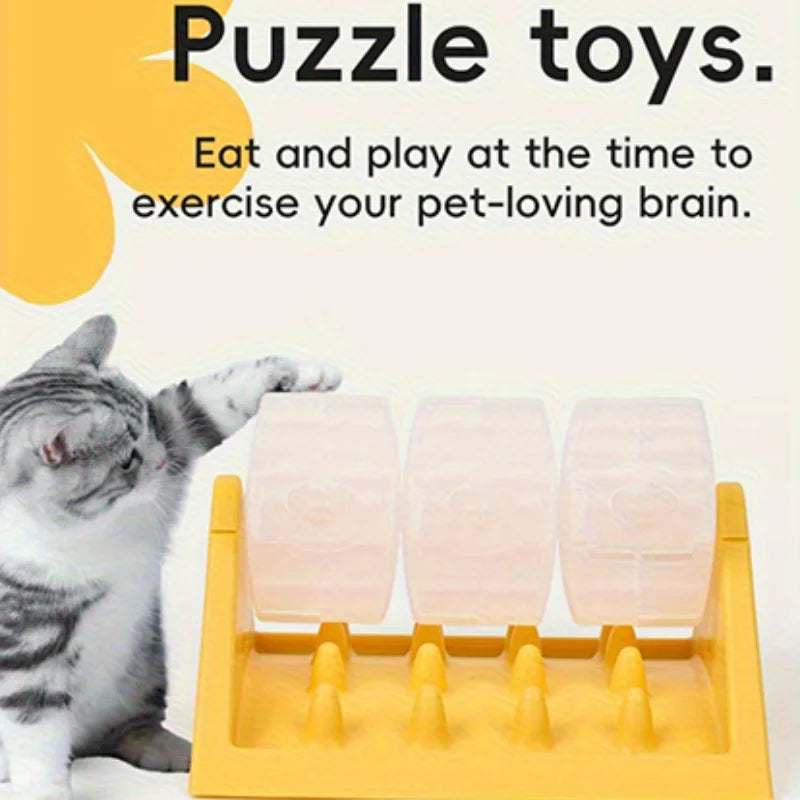 2026 New Cat Dog Pet Puzzle Feeder Snack Slow Food Dispenser Rotating Leaky Food Entertainment Toy Bite Resistant And Detachable