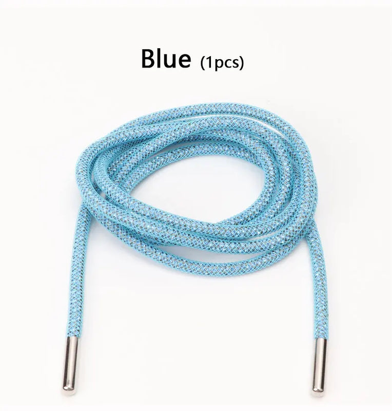 Colorful Shiny Shoestrings Sneakers Luxury Crystal Rhinestone Rainbow Diamond Shoelaces Round Clothes Bags Belt Shoe Accessories
