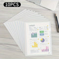 10 Pcs L-shaped Folder Plastic PP Transparent Single-Page Folder A4 Two-Page Set Office Document Storage and Organization