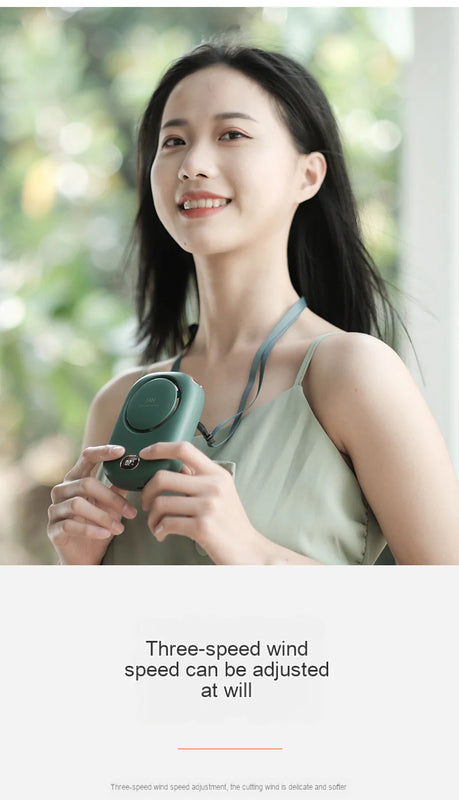 New Mini Portable Fan Hanging Handheld Fan Rechargeable Bladeless Turbo Ultra Quiet Student Hand Held Fan Outdoor Sports Travel