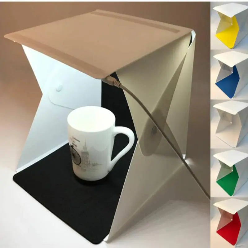 Portable LED Photo Studio Light Box Foldable Photography LED Photo Studio Tent USB Mini Light Box With 2/4/6 Color Backdrop
