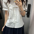 Erwofeina Peter Pan Collar Preppy Style Women Shirts - View 6 | SAMAG