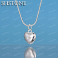 SHSTONE 18K Gold Heart Necklace For Woman Men Neck Chain Fashion Party Wedding Engagement Charm Jewelry Lovers Birthday Gifts