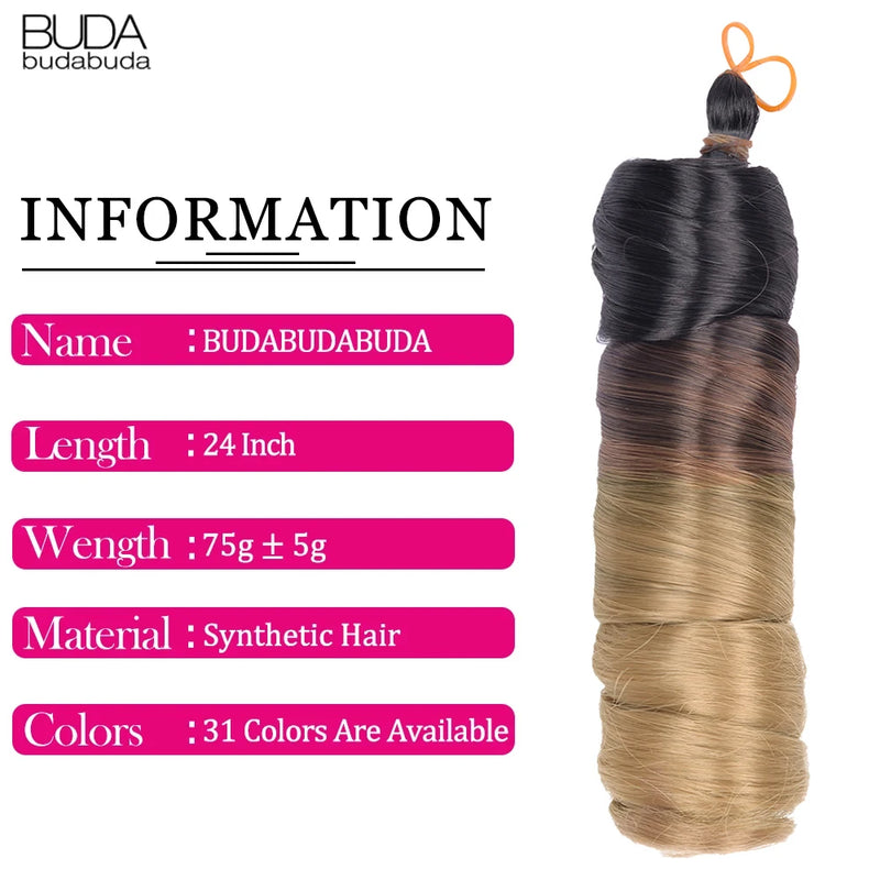 Loose Wave Braiding Hair Extensions 24" Synthetic Spiral Curls Braids Hair Pre Stretched Bouncy Braid French Curls Braiding Hair
