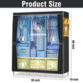 Closet Wardrobe Organizer Storage Rack Portable Clothes Shoe Clothing Shelf Dustproof Non-woven Fabric Quick and Easy to Assembl