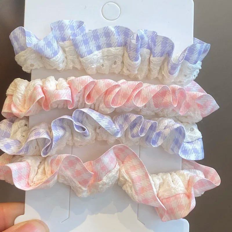 4pcs Pure Silk Small Scrunchie Set for women satin hair rubber bands girls elastic hair tie black hair rope Hair Accessories