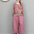 Women Summer Loose-fitting Versatile Cropped Wide-leg Pants LX6167