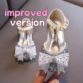 Summer Girls Sandals Fashion Sequins Rhinestone Bow Girls Princess Shoes Baby Girl Shoes Flat Heel Sandals Size 21-35
