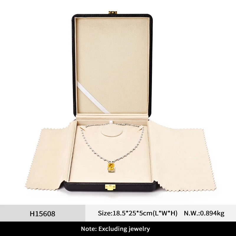 Orilv Leather Jewelry Box Set Box Light Luxury Ring Necklace Display Storage Boxs Jewelry Display Packaging Box Ladies' Gift Box