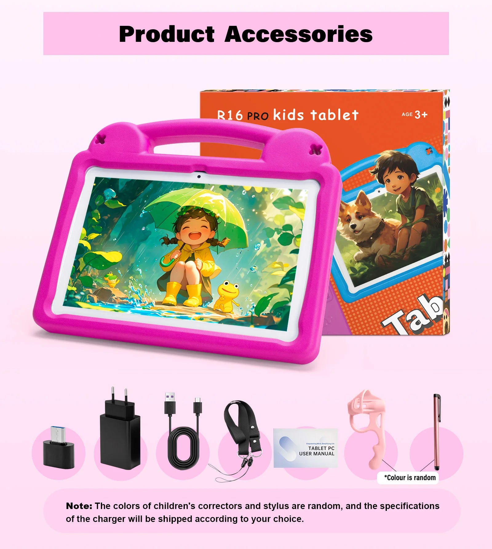 ANRY 2025 Kids Tablet PC Android 15 10.1 Inch 8GB(4+4Expand) RAM 64GB ROM Tab WIFI Dual Camera Tablets With EVA Protective Cover
