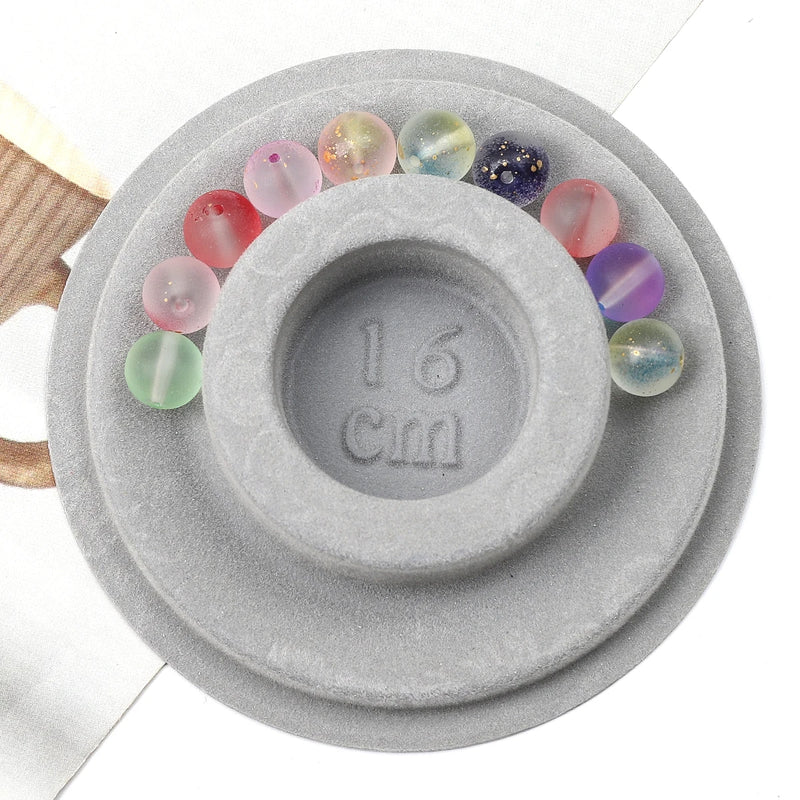 1PC 8.5-10.3cm Flocked Bead Board Bracelet Beading Organizer Artistry Tray Design Tool For DIY Jewelry Handmade Making Tools