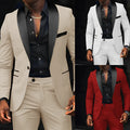 Men's slim-fit Suit 2-piece Wedding Groom Tuxedo Shawl | SAMAG