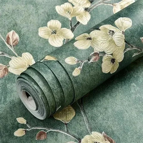 3D Fine Retro American Country Garden Wallpaper Non Self-adhesive Bedroom Living Room Background Wall Stickers 9.5m