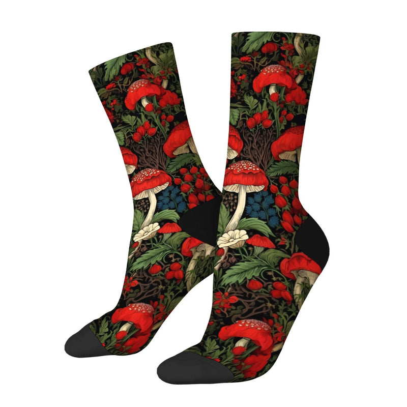 Red Mushroom Men's Socks Novelty Fashion Sports Elastic | SAMAG