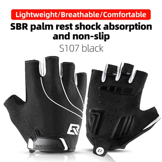 ROCKBROS Half Finger Cycling Gloves Breathable Shockproof | SAMAG