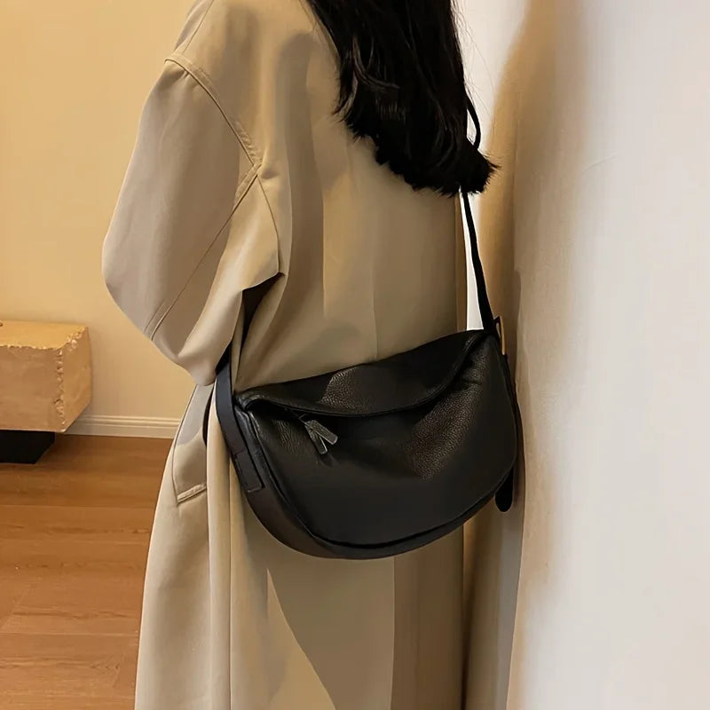 2026 Vintage Soft Leather Dumpling Bag For Women All-Match Multiway Shoulder Crossbody Hobo Purse Adjustable Strap Daily Commute Handbag