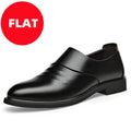 New Genuine Leather Men's Flat / 6CM Heightening Elevator Shoes Business Formal Leather Shoes Man British Casual Wedding Shoes
