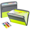 Accordion File Organizer with Safe Zipper, 13 Pocket Expanding File Folder with Front Pencil Pouch,  School Office Supplies