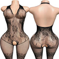 Sexy Crotchless Lingerie For Women Fishnet Teddy Bra Set Erotic Costumes Stretch Mesh Hollow Bodystockings Female Underwear Sets