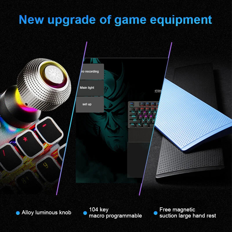 AULA F2088 Mechanical Keyboard Retro Punk 104 Keys RGB Backlit Wired Anti-Ghosting Magnetic Wrist Rest for PC/Mac