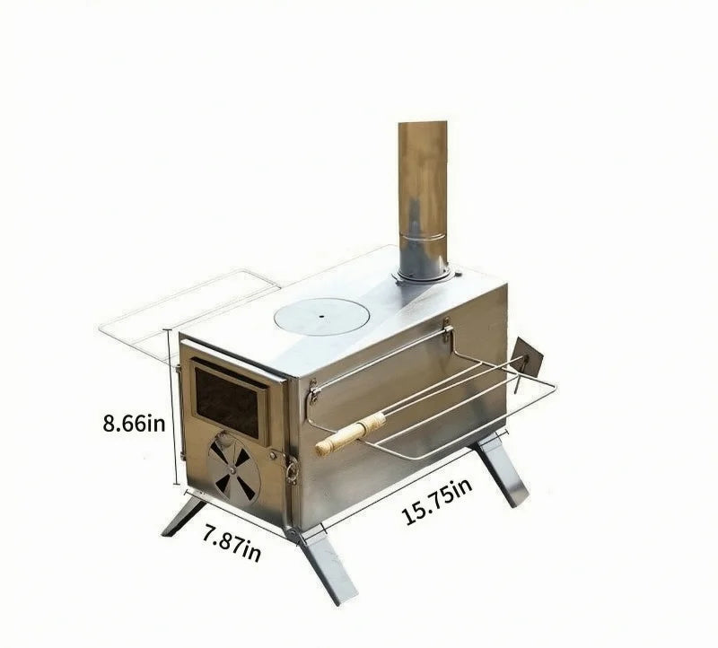 Camping wood stove stainless steel tent portable burning - View 3 | SAMAG
