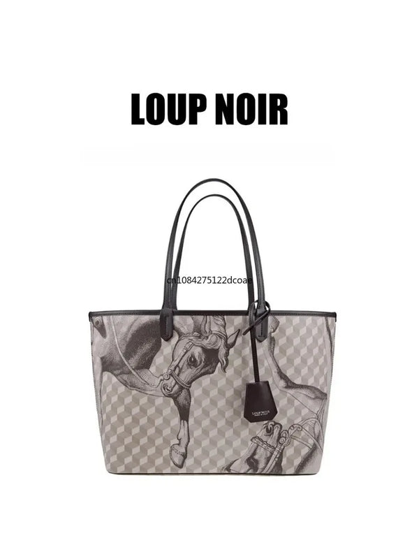 LOUP NOIR Tote Bag for Women Shoulder Women Bags High Quality Famous Brands Bag Casual Totes Large Capacity Noir Bag