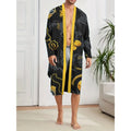 Men's Long Robe Quick Drying Spring and Autumn Home Trend Fun Digital Printed Nightgown for Leisure and Entertainment.