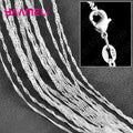 10PCS Wholesale Pure 925 Sterling Silver Charm Link Chain Necklace Jewelry with Strong Smooth Lobster Clasps 16-30 Inches