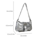 Y2K Vintage Gothic Cool Shoulder Underarm Tote Bag Ladies Sling Bags Leather Rock Girls Zip Purses Casual Bagutte Women Handbags