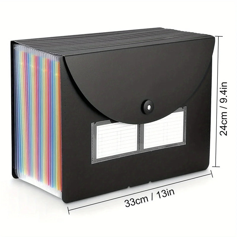 25/13 Pockets Plastic Three Sided Sealed Hanging Rope Flip Organ Bag A4 Multi-layer Folder Office File Storage Bag