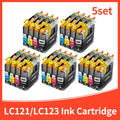 1-5set LC123 LC121 Ink Cartridge Compatible For Brother DCP-J4110DW/J132W/J152W/ J552DW/J752DW MFC-J470DW J650DW J870DW J245