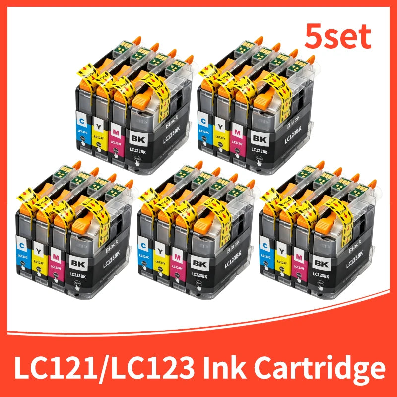 1-5set LC123 LC121 Ink Cartridge Compatible For Brother DCP-J4110DW/J132W/J152W/ J552DW/J752DW MFC-J470DW J650DW J870DW J245